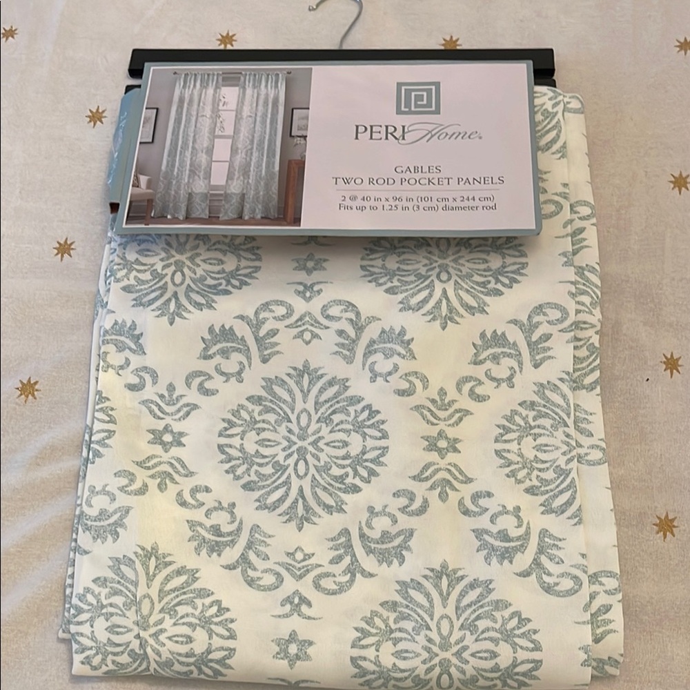 Peri Home Gables Curtain Panels Rod Pocket Seafoam New